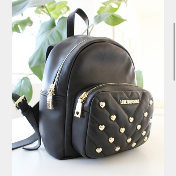 Moschino black mini backpack